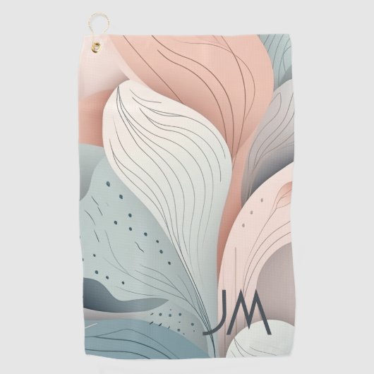 Prachtig elegant pastelblad design golfhanddoek (Voorkant)