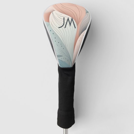 Prachtig elegant pastelblad design golfheadcover (Voorkant)
