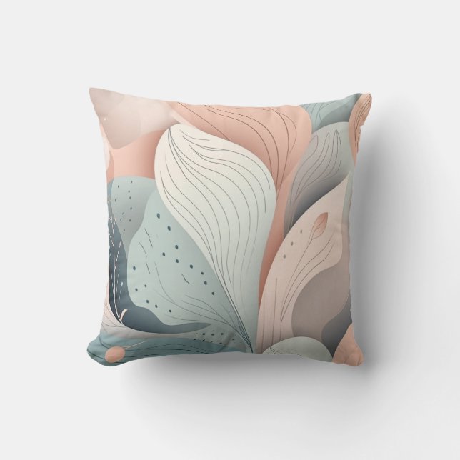 Prachtig elegant pastelblad design kussen (Voorkant)
