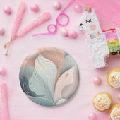 Prachtig elegant pastelblad design papieren bordje (Feest)