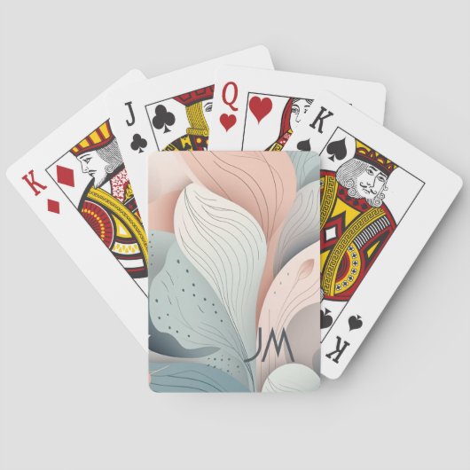 Prachtig elegant pastelblad design pokerkaarten (Achterkant)