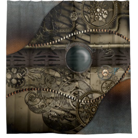Prachtig elegant steampunk design douchegordijn (Voorkant)