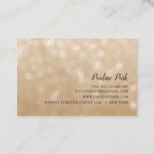 Prachtig elegant visitekaartje met bokeh (Achterkant)