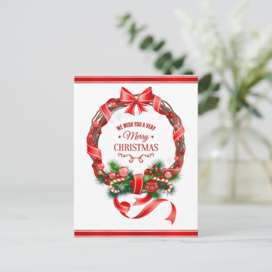 Prachtig en elegant kerstgeschut Briefkaart (Staand voorkant)