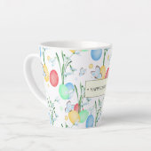 Prachtig en elegant Waterverf paaspatroon Latte Mok (Linkerhoek)