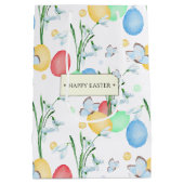 Prachtig en elegant Waterverf paaspatroon Medium Cadeauzakje (Achterkant)