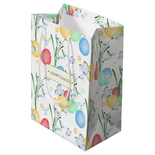 Prachtig en elegant Waterverf paaspatroon Medium Cadeauzakje (Achterkant Gekanteld)