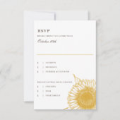 Prachtig en elegant zonnebloemen neerslaan Weduwan RSVP Kaartje (Voorkant)