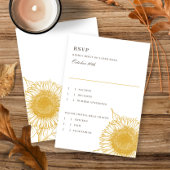 Prachtig en elegant zonnebloemen neerslaan Weduwan RSVP Kaartje