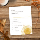 Prachtig en elegant zonnebloemen neerslaan Weduwan RSVP Kaartje