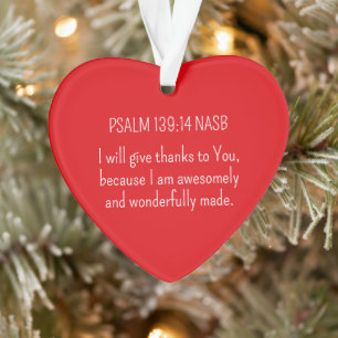 Prachtig en Geweldige Bijbelvers Kerst Hart Ornament