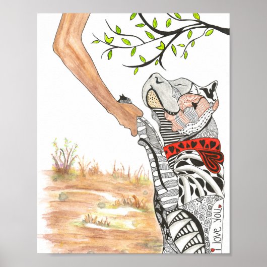 Prachtig en kleurrijk Poster met pit Bull - 8 x 10 (Voorkant)