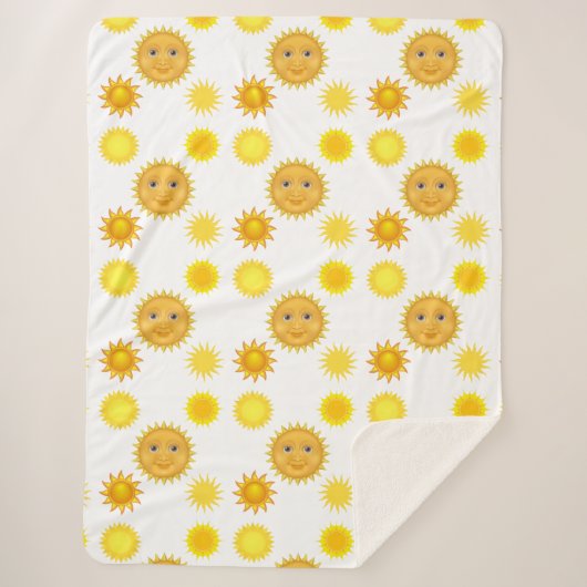 Prachtig en verfraaiend lachend zonnepatroon sherpa deken (Voorkant)