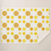 Prachtig en verfraaiend lachend zonnepatroon sherpa deken (Voorkant (horizontaal))