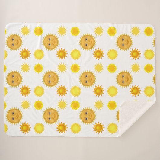Prachtig en verfraaiend lachend zonnepatroon sherpa deken (Voorkant (horizontaal))
