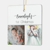 Prachtig engel voor 1 Kerstmis Volledig aangepast Keramisch Ornament (Links)