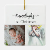 Prachtig engel voor 1 Kerstmis Volledig aangepast Keramisch Ornament (Achterkant)