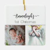 Prachtig engel voor 1 Kerstmis Volledig aangepast Keramisch Ornament (Voorkant)