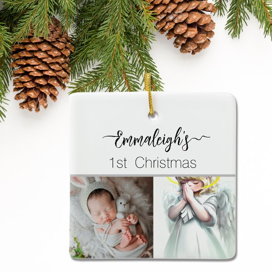 Prachtig engel voor 1 Kerstmis Volledig aangepast Keramisch Ornament