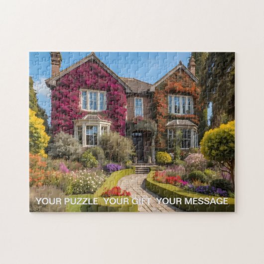 Prachtig Engels landhuis en tuin Legpuzzel (Horizontaal)