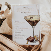 Prachtig Espresso Martini Afstuderen Folie Uitnodiging