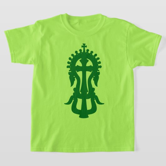 Prachtig Ethiopisch Orthodox Kruis in Groene Kleur T-shirt (Laagn)