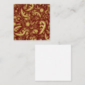Prachtig etnisch geïnspireerd rood-goud patroon vierkante visitekaartje (Voorkant / Achterkant)
