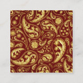 Prachtig etnisch geïnspireerd rood-goud patroon vierkante visitekaartje (Voorkant)