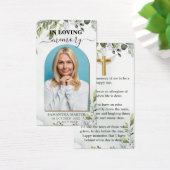 Prachtig Eucalyptus Memorial Funeral Bladwijzer Visitekaartje (Bureau)