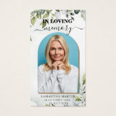 Prachtig Eucalyptus Memorial Funeral Bladwijzer Visitekaartje (Voorkant)