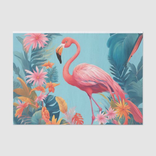 Prachtig Flamingo Decoupage Vloeipapier Tissuepapier (Voorkant)