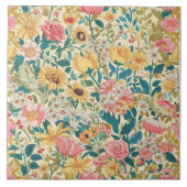 Prachtig floraal ingewikkeld minimalistisch design tegeltje (Voorkant)