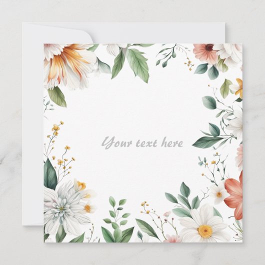 Prachtig floraal lijst kaart (Voorkant)