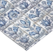 Prachtig floral Blauw toile de jouy monogram Tafelkleed (Gekanteld)