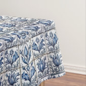 Prachtig floral Blauw toile de jouy monogram Tafelkleed (Voorbeeld)