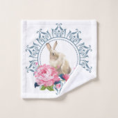 Prachtig Floral Easter Rabbit ontwerp Bad Handdoek (Wasdoekje)