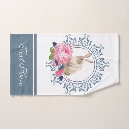 Prachtig Floral Easter Rabbit ontwerp Bad Handdoek (Handdoek)