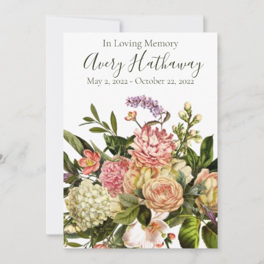 Prachtig Floral Funeral Memorial Programme Kaart (Voorkant)
