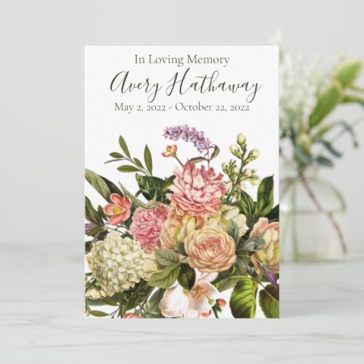 Prachtig Floral Funeral Memorial Programme Kaart (Staand voorkant)