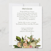 Prachtig Floral Funeral Memorial Programme Kaart (Achterkant)