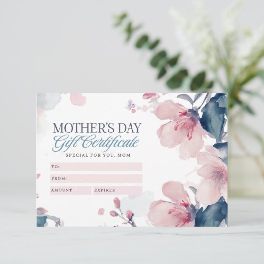 Prachtig Floral Moederdag Cadeaubon (Staand voorkant)