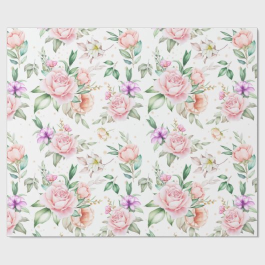 Prachtig Floral patroon Cadeaupapier (Vlak)
