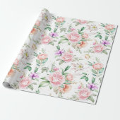 Prachtig Floral patroon Cadeaupapier (Uitgerold)