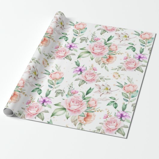 Prachtig Floral patroon Cadeaupapier (Uitgerold)