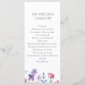 Prachtig Floral Wedding Ceremony programma Programmakaart (Achterkant)