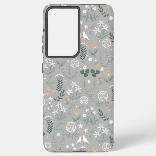 Prachtig Flower Seamless Design Samsung Galaxy Hoesje (Achterkant)