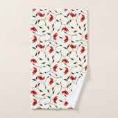 Prachtig fraaie rode ventilatorpatroon bad handdoek (Handdoek)