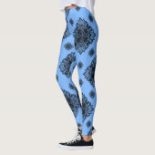 Prachtig Frans blauw Mandela patroon Leggings (Links)