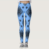 Prachtig Frans blauw Mandela patroon Leggings (Voorkant)