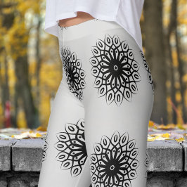 Prachtig Gainsboro White Mandela patroon Leggings